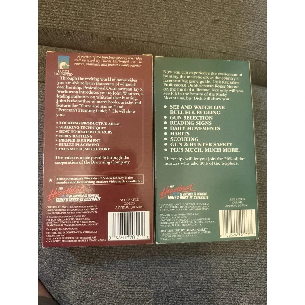 Set Of 2 Hunting VHS Tapes Whitetail Deer - Majestic Elk VTG